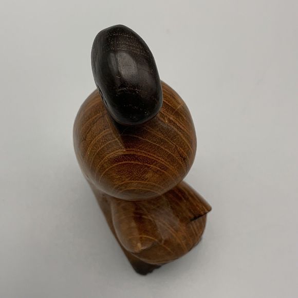 Cute Arched Back Brown Cat Hand Carved Solid Piece of Wood Halloween 6.5 in Tall - Picture 6 of 10